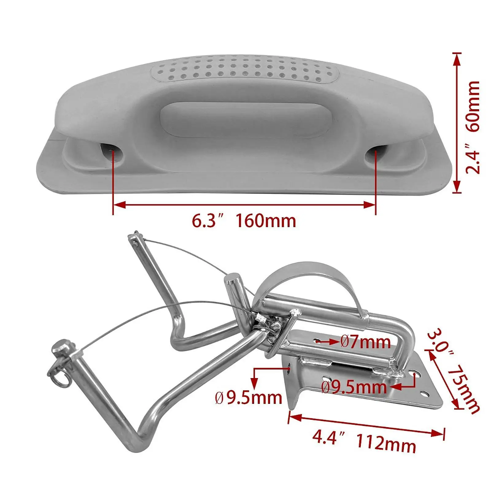 

Sturdy Boat Quick Davits Portable Marine Accessory Premium Replacement for Sailing Yacht Dinghy