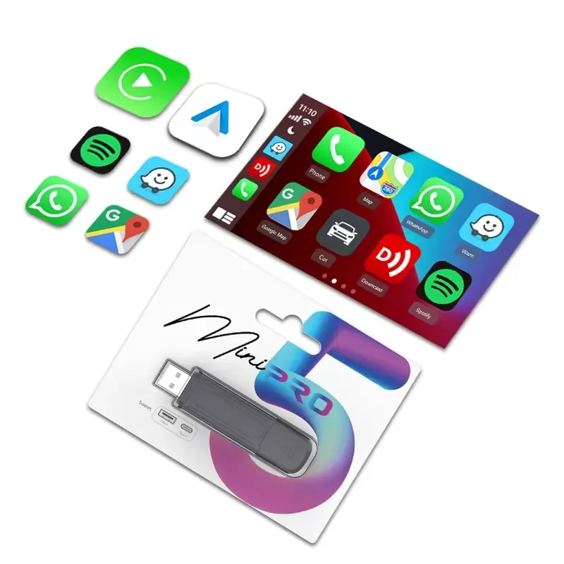 New Car Ai Player Fast Plug and Play Voice Radio Sound Control 2 In1 Wired to Wireless Android Auto Carplay Usb Ai Box for