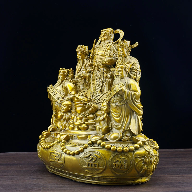 Pure Copper Five-Way God Of Statue, Comparable To Guan Gong, Gathering Wealth And Attracting Fortune, Suitable For Co