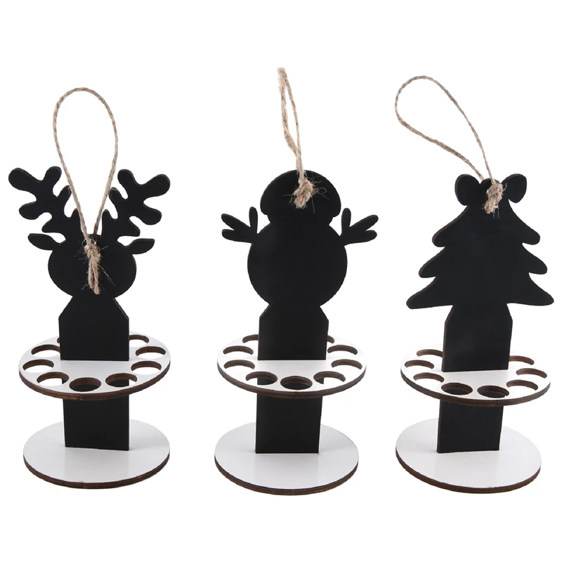 3 Piece Christmas Unique Money Holder Wooden Handmade Christmas Desktop Ornaments Christmas Tree,Reindeer, Snowman Money Holder