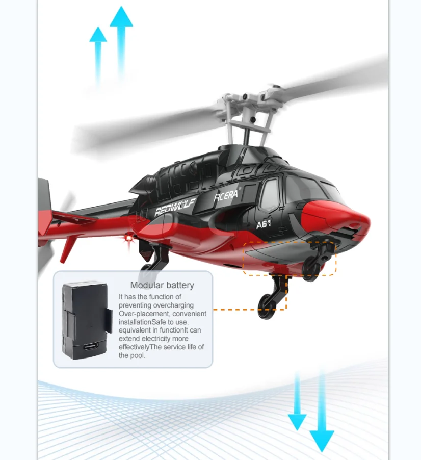 RC ERA Helicopter A61 2.4G 6-Aixs Gyroscope 4CH Altitude Hold Optical Flow Brushless Remote Control Helicopter Toy For Kid Adult