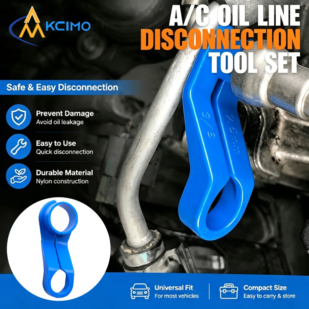 Kcimo 7PCS Fuel AC Transmission Oil Cooler Line Disconnect Tool Set Car Air Conditioning Pipe Separator Removal Hand Tools