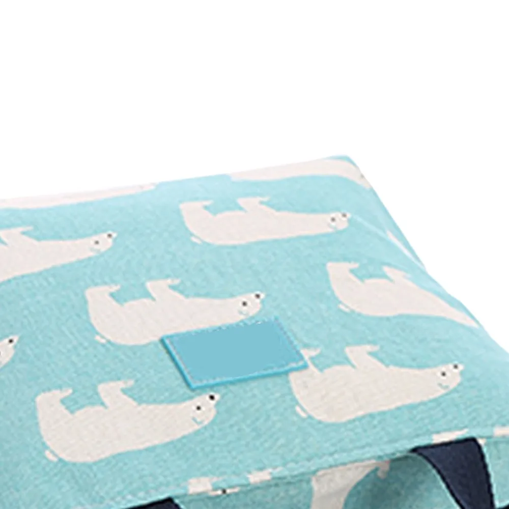2PCS Aluminum Foil Lined Insulated Lunch Bag Cotton Linen Cloth Double Long Handle Canvas Tote Bag Thermal Lunch Bag For Picnic