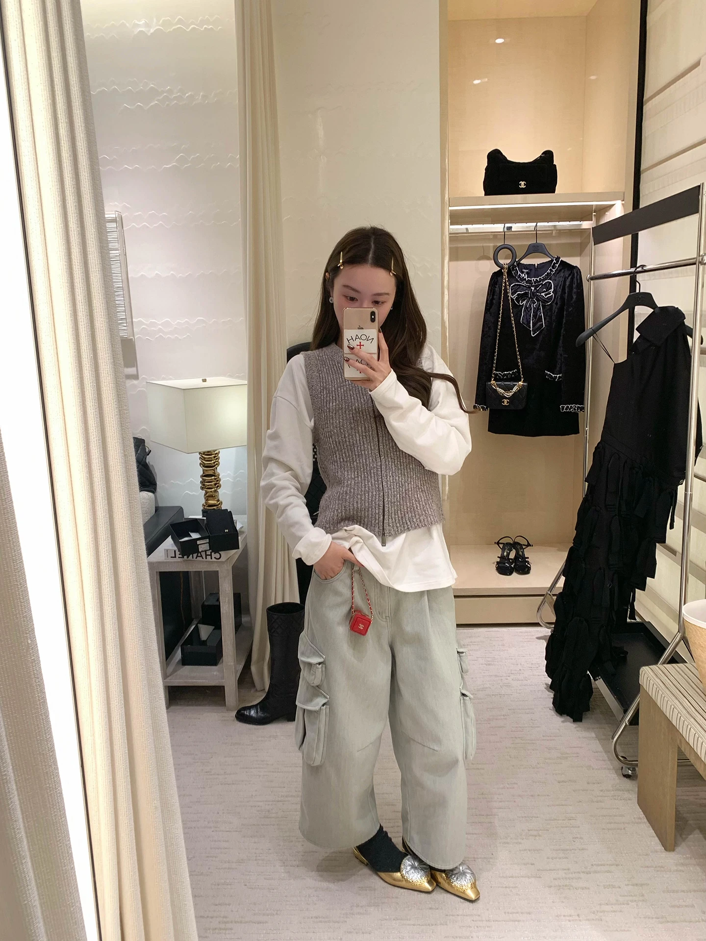 

Vcruan High-End Mis een Workwear Trousers 8-Point Mid-Low Waist Zipper Cotton Casual Pants for Women Commute Sle