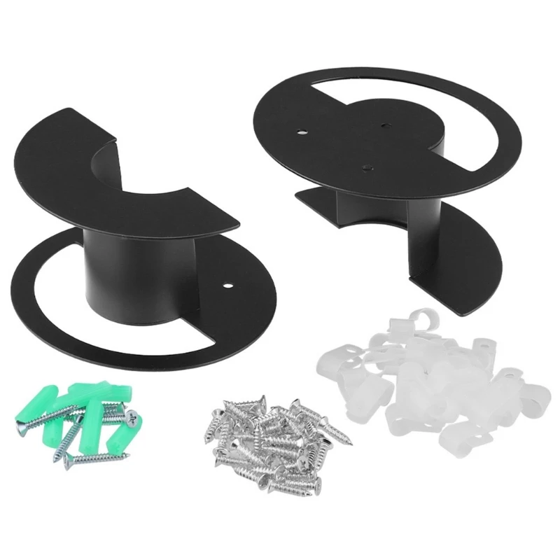 Y4UE Cable Mounting Bracket Organizers Heavy Duty Iron Construction Simple Clean Look