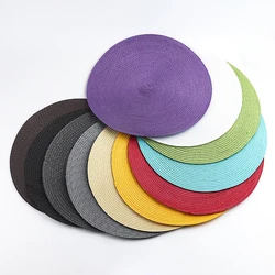 38cm Round Woven Placemat Nordic Non-slip Coaster Pad Dining Table Mat Tableware Home Kitchen Decor