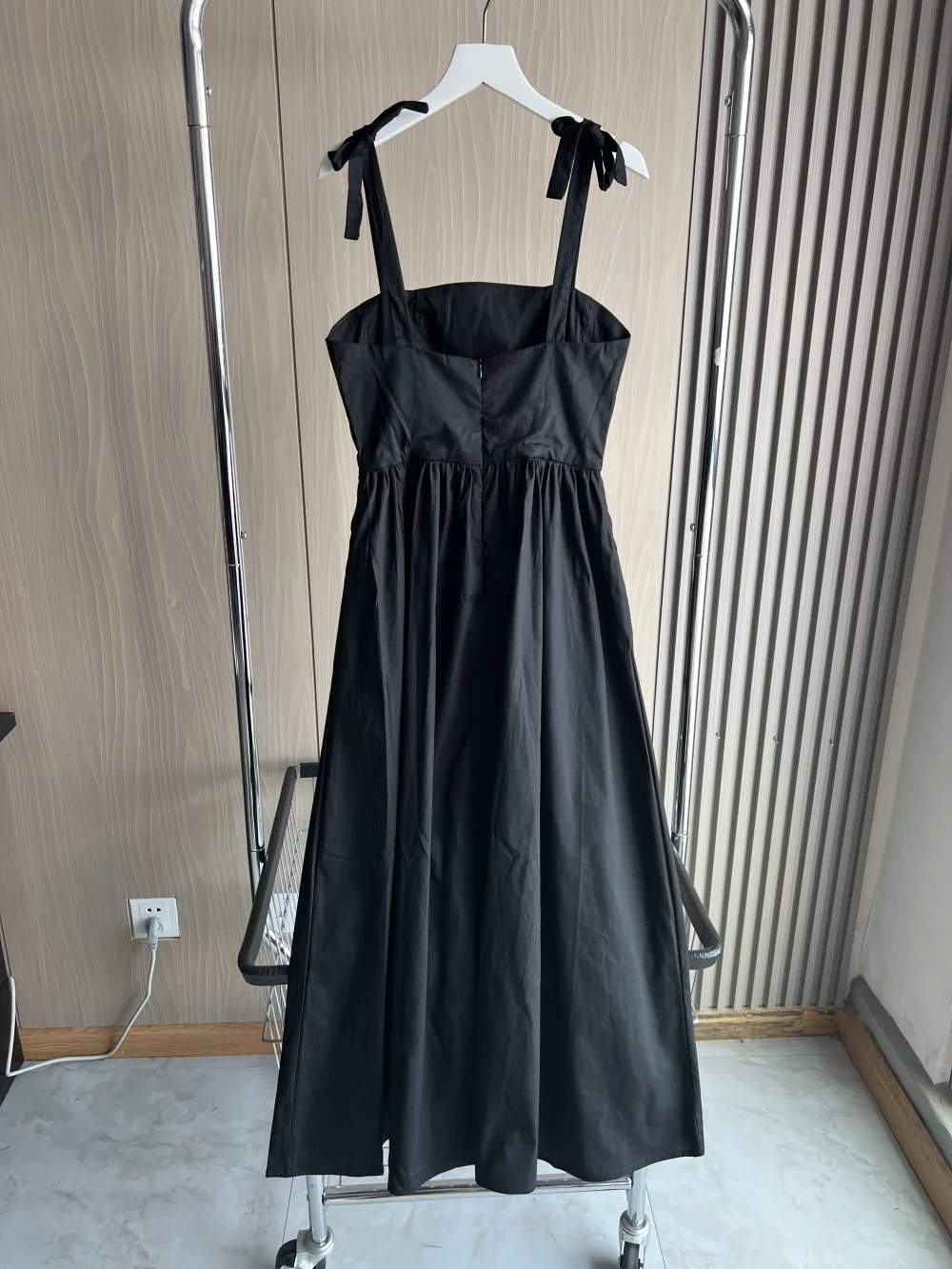 VOLUMINOUS MIDI DRESS 2024 traf new cotton free Strap Straps High waist A-line version sleeveless halter dress