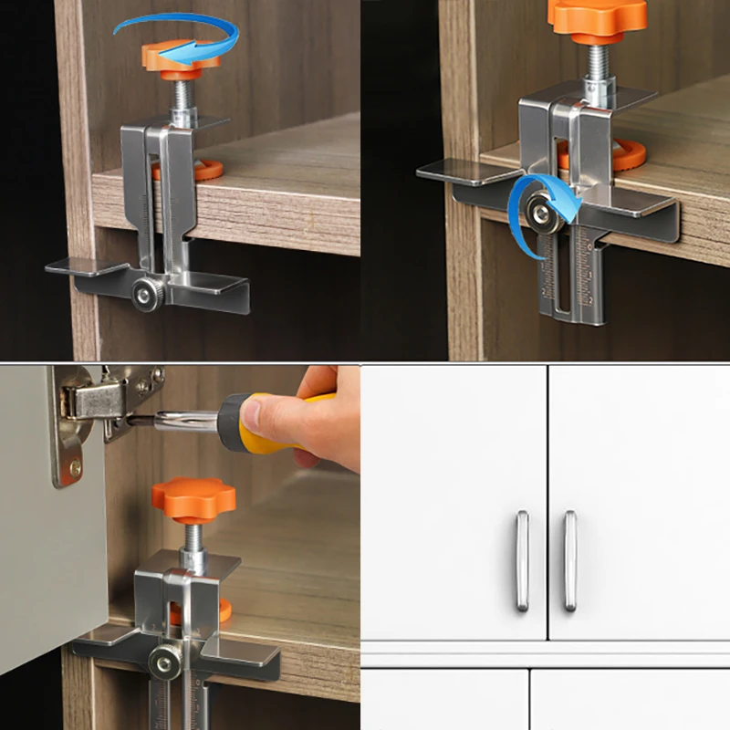 1 PC ตู้ประตูติดตั้ง JIG ตู้กรอบ CLAMP ในครัวเรือนซ่อนประตูสแตนเลสติดตั้งสนับสนุนงานไม้เครื่องมือ
