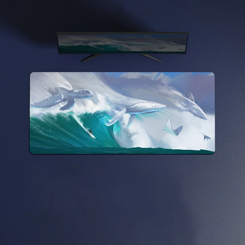 

Surf Watercolor Painting Hd Print Anime Mouse Pad Rubber Anti-Slip Gaming Desk Mat for Keyboard & Pc