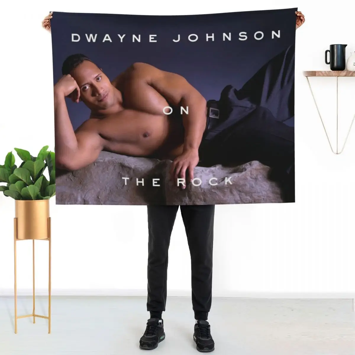 Dwayne Johnson on The Rock Throw Blanket Foldable Soft Warm Blanket for Outdoor Use