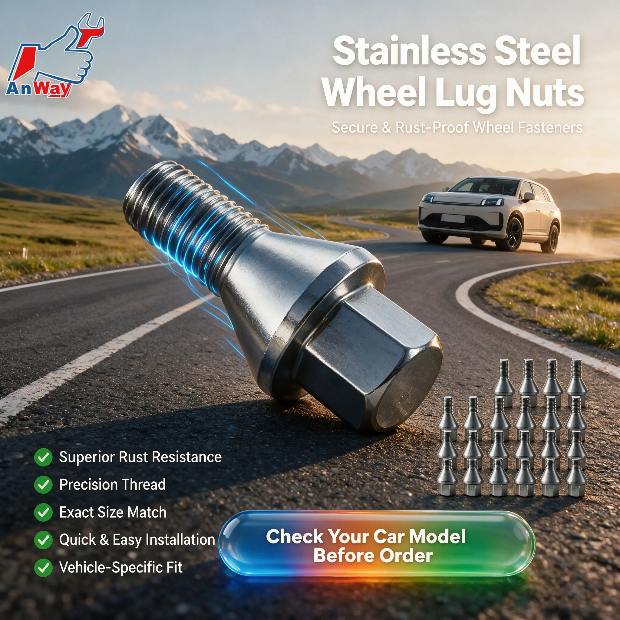 Wheel Hub Lug Bolt Screw For GAC Aion V EV 2020‑2026 High Torsion Anti Rust Alloy Steel Tire Fastener