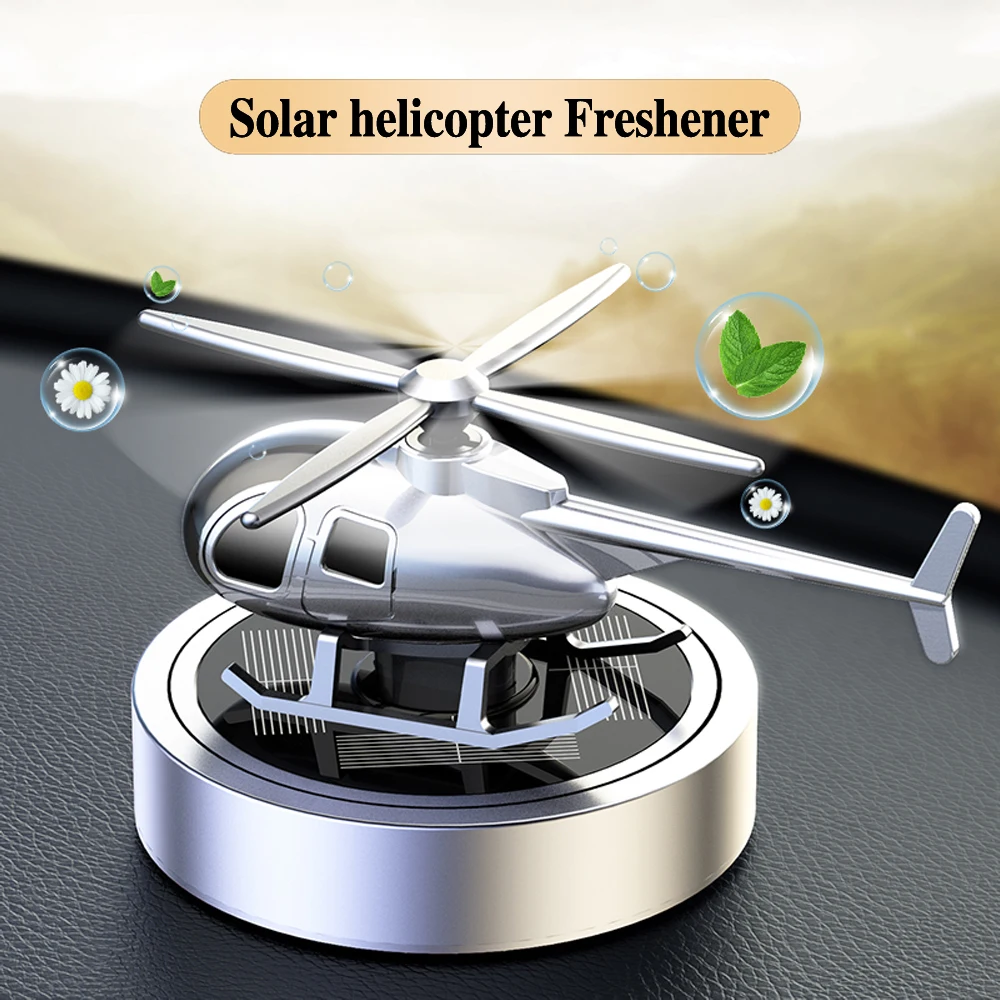 Solar Car Air Freshener Helicopter Fragrance Auto Flavoring Supplies Interior Accessories Propeller Rotating Perfume Diffuser