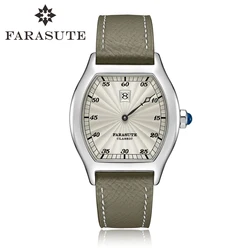 Reloj FARASUTE Vintage con hora de salto para hombre, reloj mecánico automático con movimiento de hora de salto, zafiro, resistente al agua, reloj de lujo de alta gama para hombre