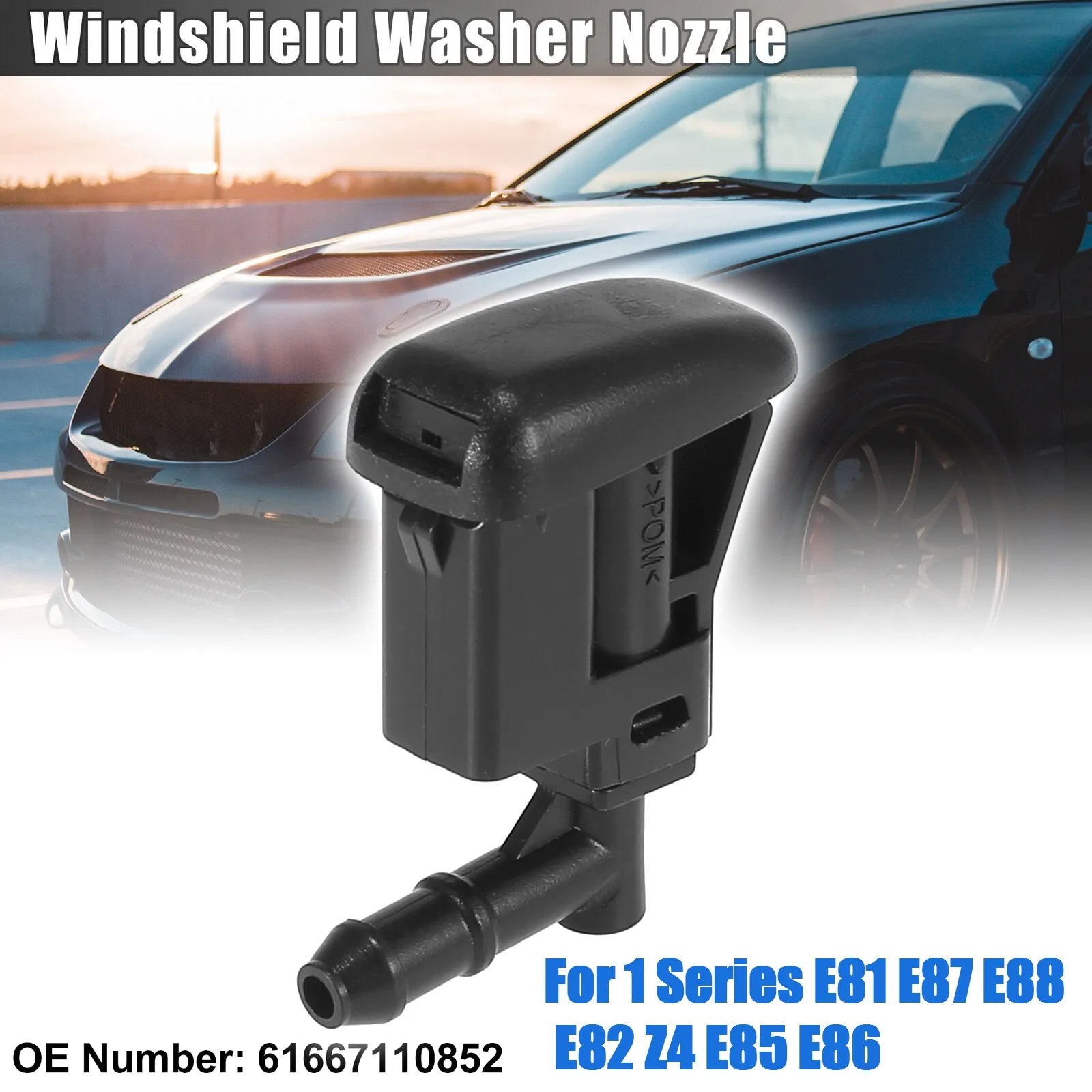 For -BMW 1 Series E81 E87 E88 E82 Z4 E85 E86 Windshield Washer Sprayer Nozzle Jet Front Window New 61667110852