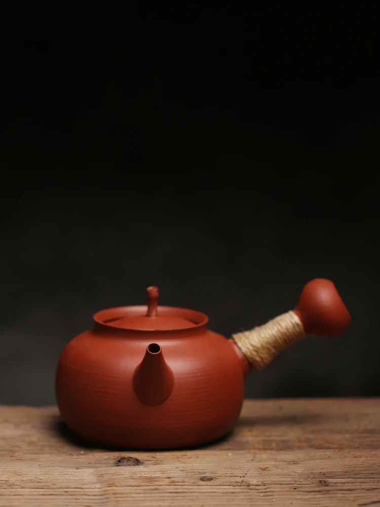 Shantou Red Clay Light Thin Sand Pot Purify Water Small  Lamp Side Handle Tea Pot Heat Resistant Charcoal Stove Electri...