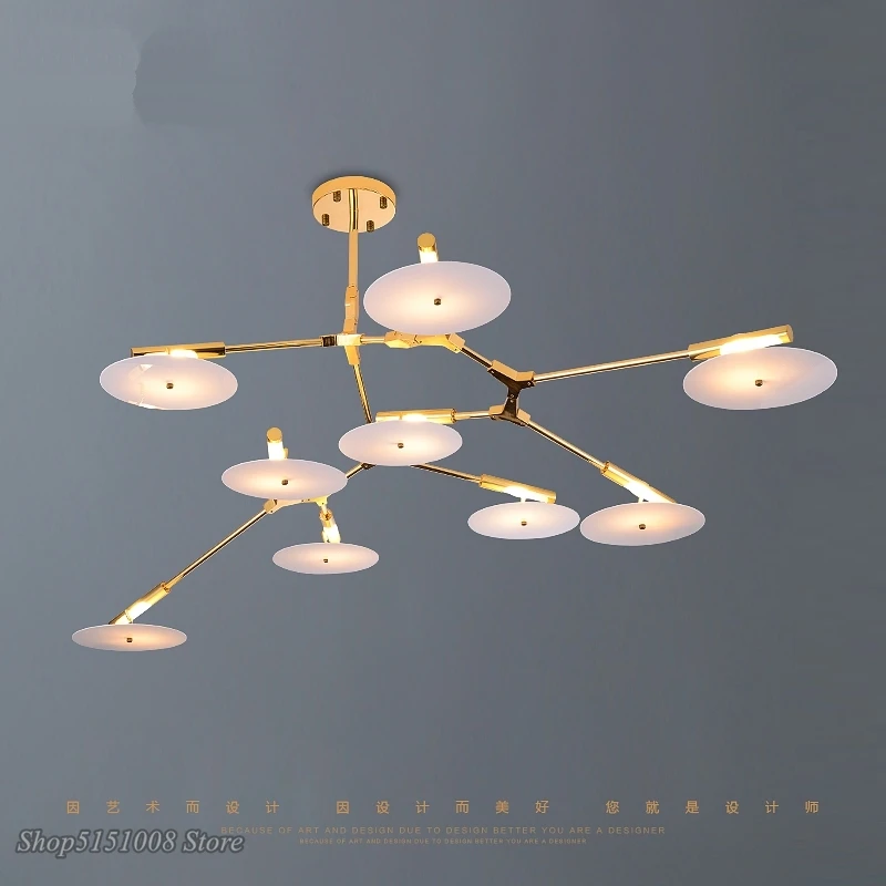 

Nordic Tree Branch LED Chandelier Metal Round Acrylic Pendant Lamp Modern Flying Saucer Hanging Light For Living Room Home Decor