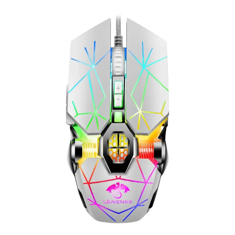 Crack S30 computer esports light-emitting mechanical mouse photoelectric 7-button wired gaming mouse wholesale