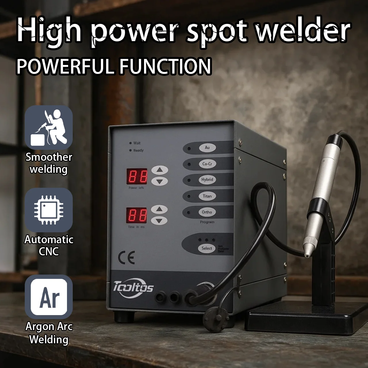 

Automatic Jewelry Spot Welder – 100W, CNC-Operated, Pulse Feature, Argon Gas, TIG Arc, 110/220V Voltage Compatibility