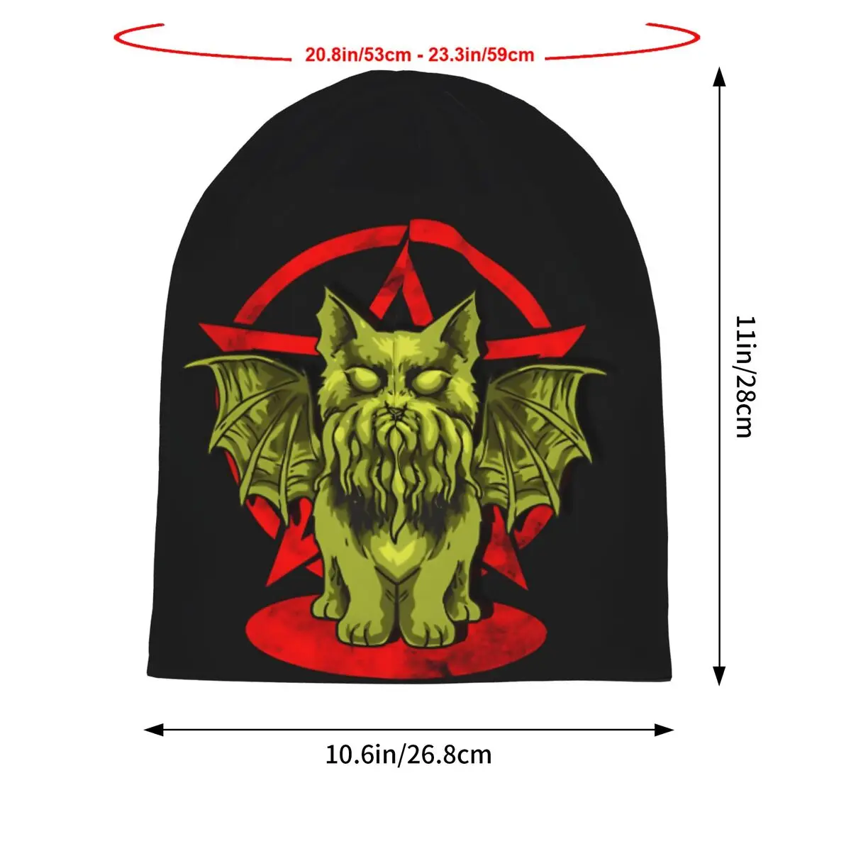 Cute & Satanic Cathulhu Kawaii Cat Cthulhu Unisex Bonnet Thin Hiking Double Layer Hats For Men Women