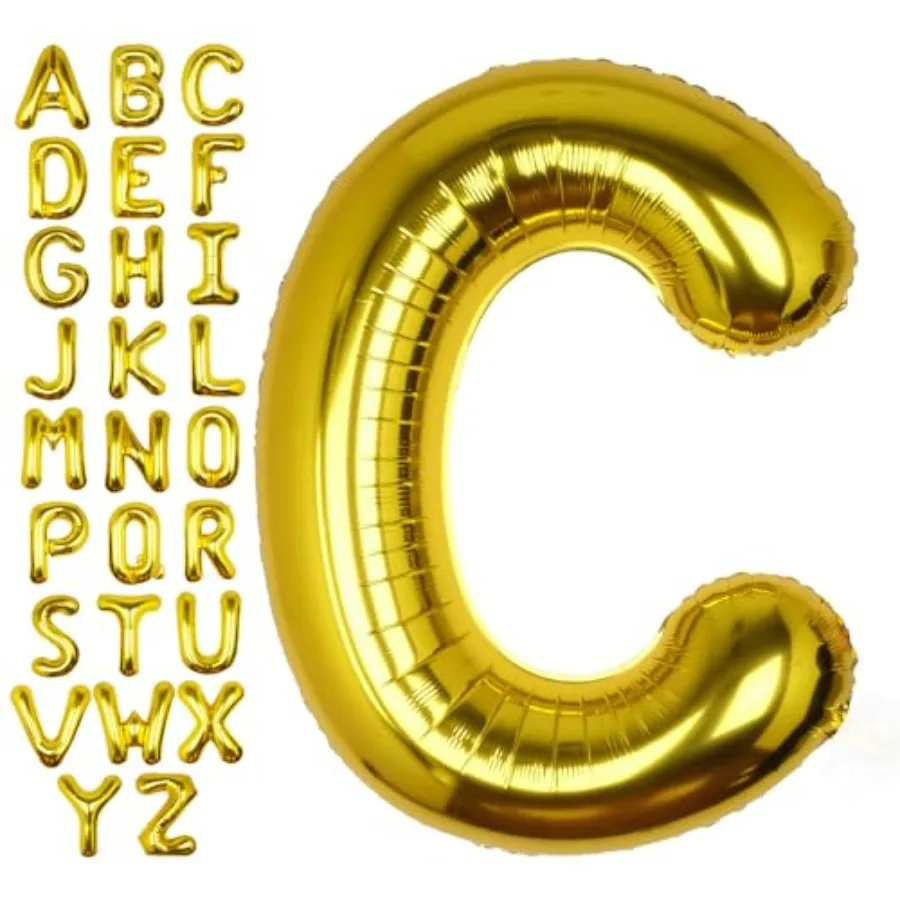 Globos de Helio en Forma de C de 40 Pulgadas, Globos Gigantes de Mylar de la A a la Z, Globos Grandes para Decoración de Fiestas de Cumpleaños