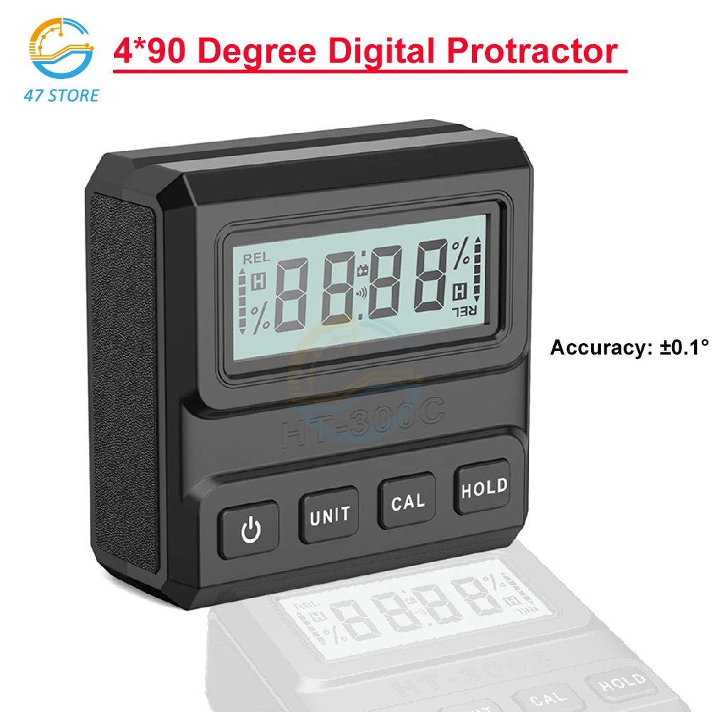 4*90 Degree Digital Protractor Inclinometer Level Goniometer Measuring Bevel Meter Magnet Gauge Protractor Angle Gauge