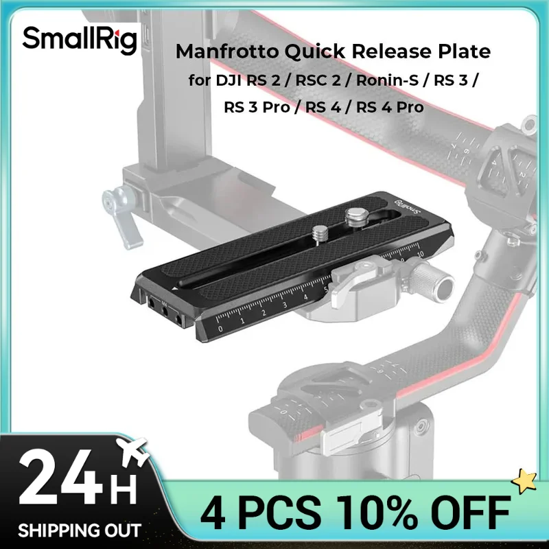 SmallRig Manfrotto płyta szybkiego uwalniania dla DJI Ronin-S / RS 2 / RSC 2 / RS 3 / RS 3 Pro / RS 4 / RS 4 Pro Gimbal 3158B