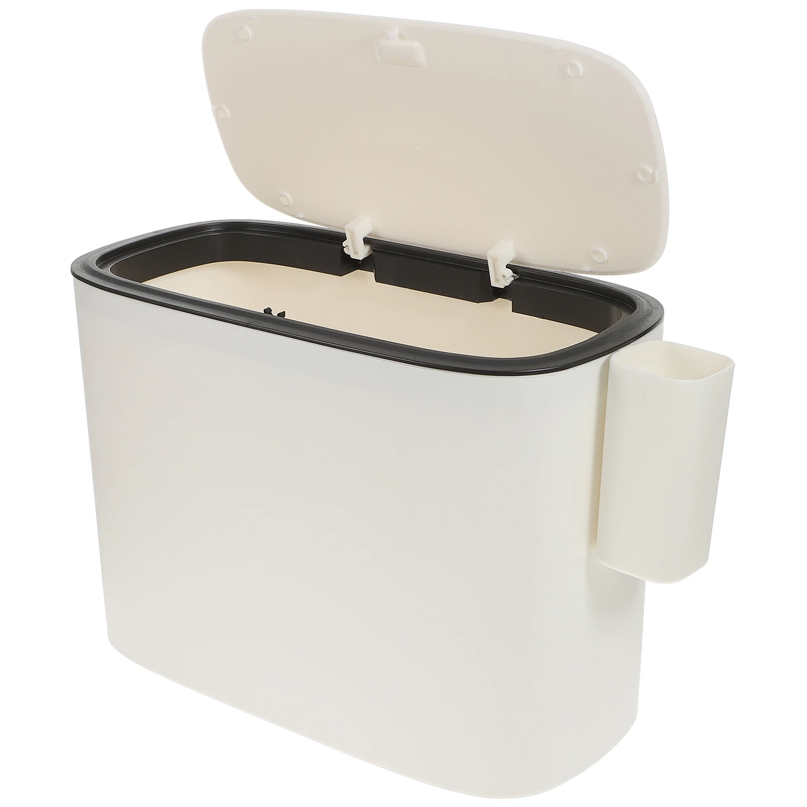 

Plastic Trash Can with Lid Easy to Clean Kitchen Bedroom Hotel Rubbish Bin Small Space Saver BathroomTrashCan KitchenTrashCans