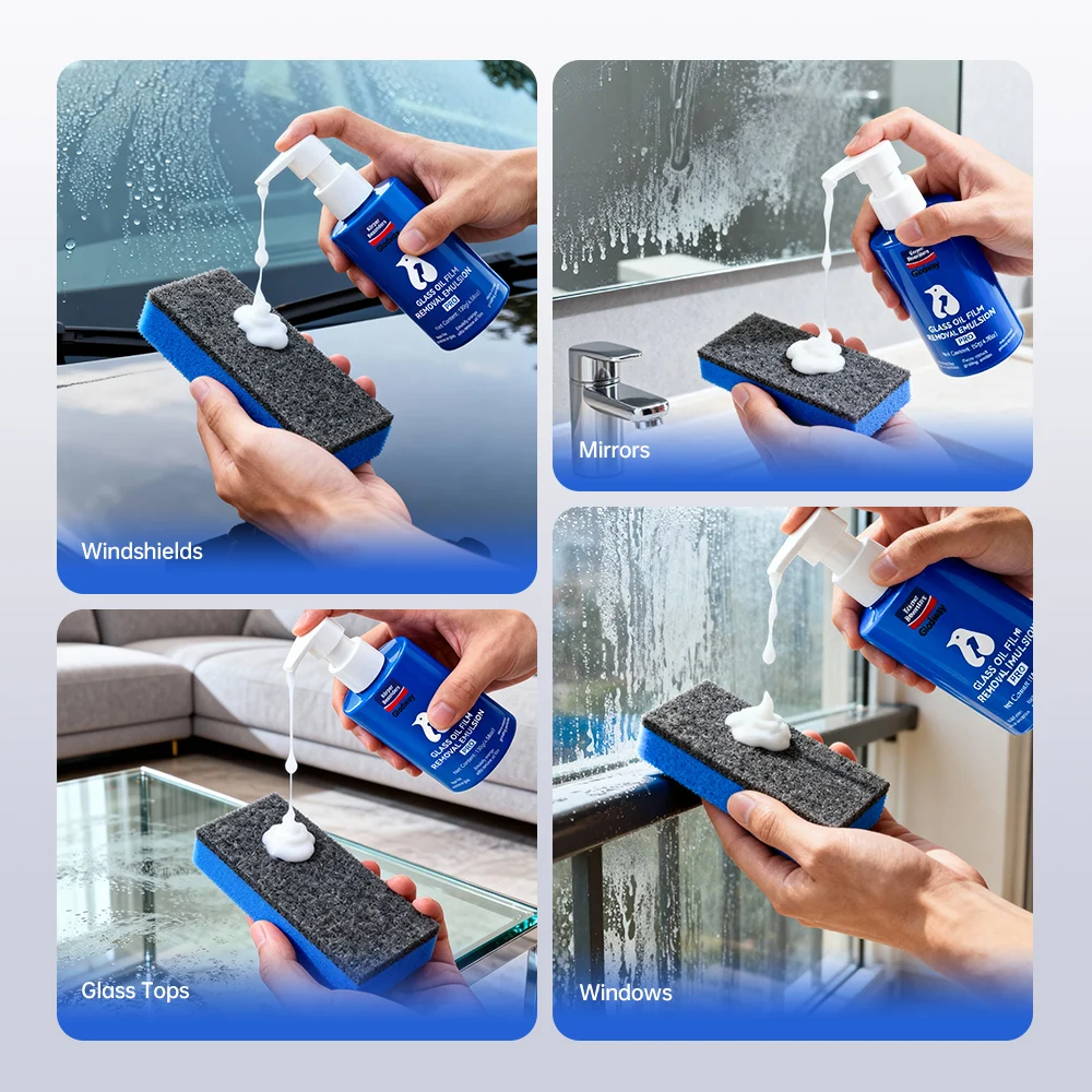 Glodway Glass Cleaner Glass Oil Film Remover For Car Windshield,Oil film Remover, Streak-Free Shine on Automotive Windows, and Mirrors, Ammonia Free, for Auto and Home view 5