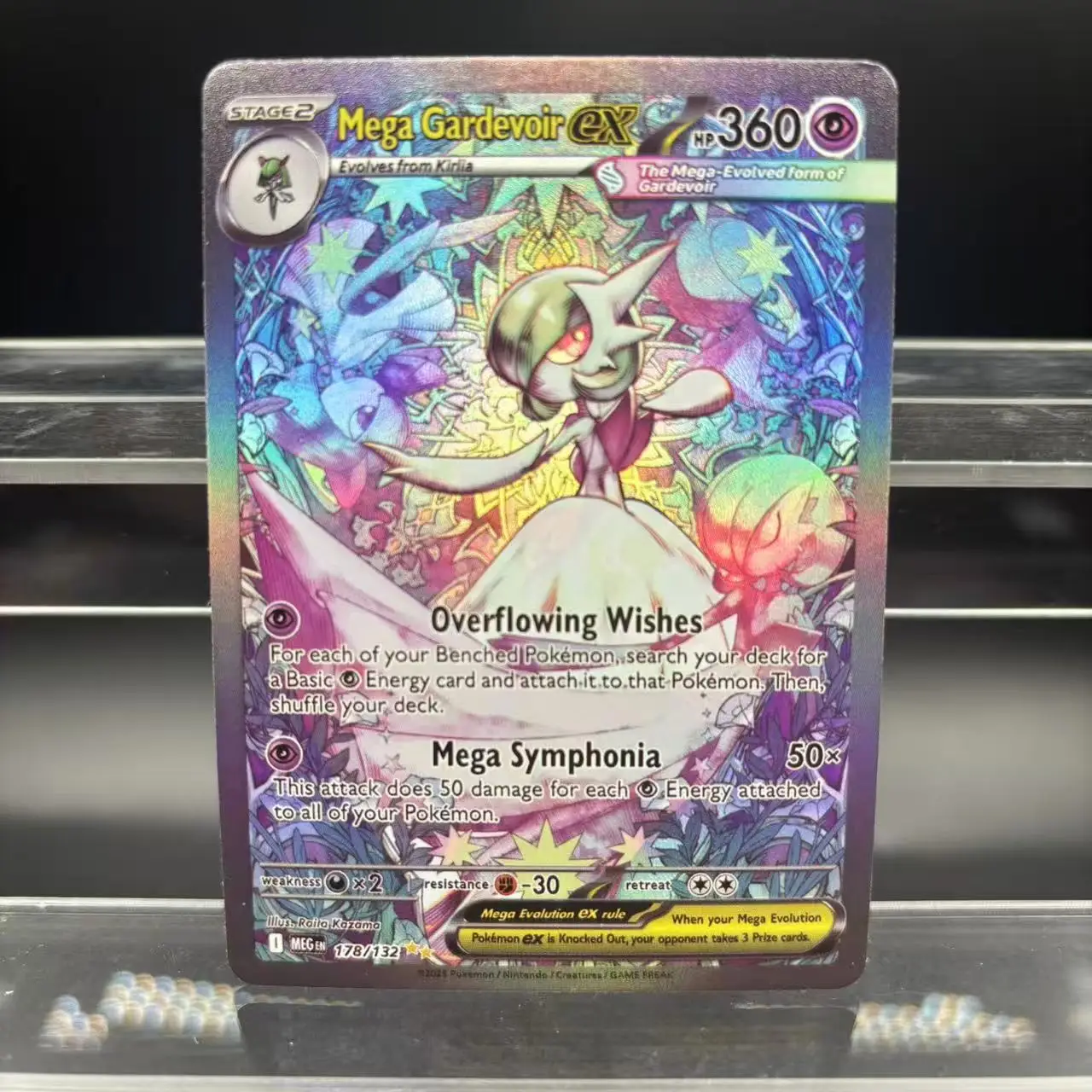 لتقوم بها بنفسك PTCG جمع بطاقات EN ميجا سيمفونيا ميجا شجاع Gardevoir Lucario بطاقة واحدة ذاتية الصنع لعبة كلاسيكية أنيمي بطاقة هدية لعبة