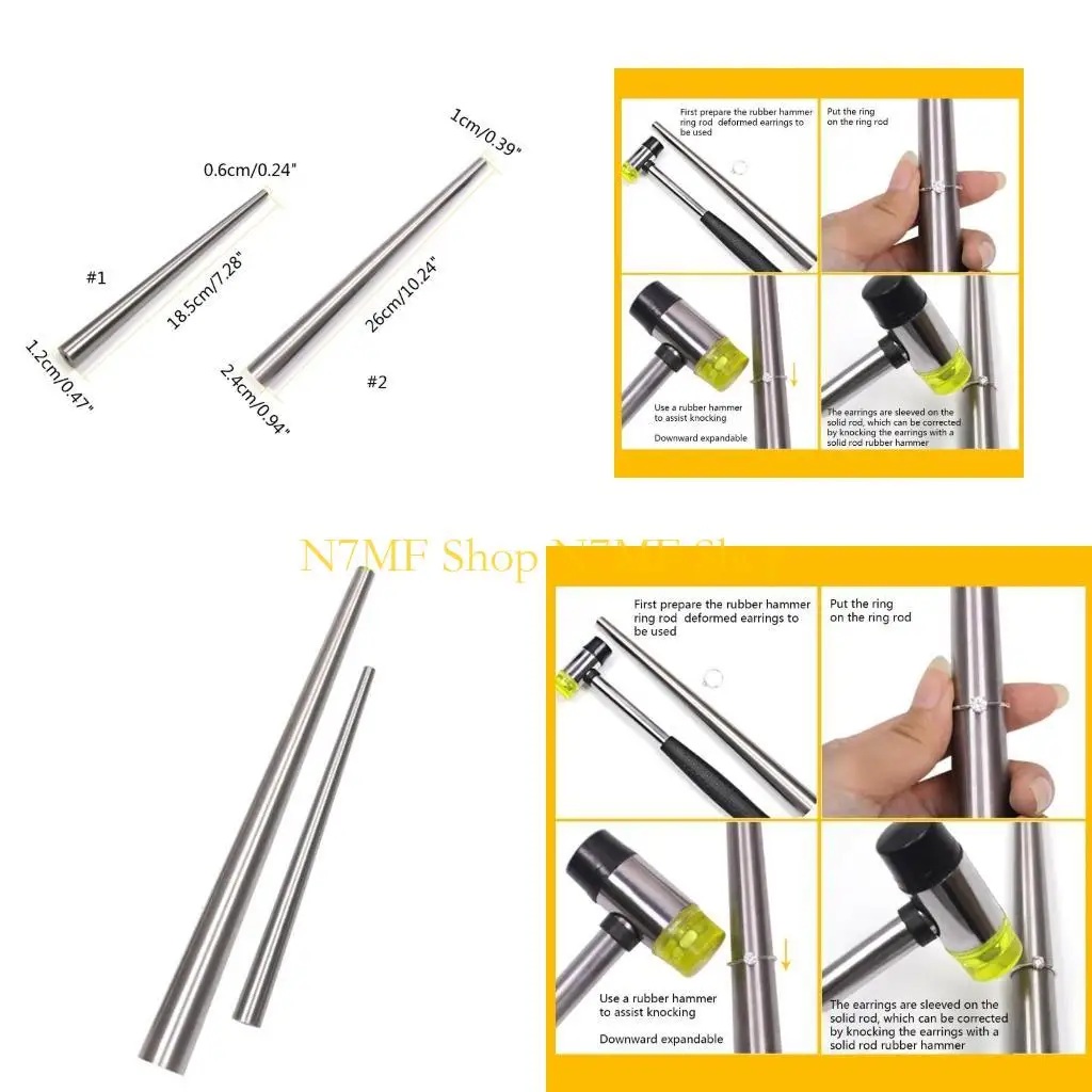 

N7MF Mandrel Sizer Making Tool Earrings Ring Making Repairing Measuring Jewelry Tool