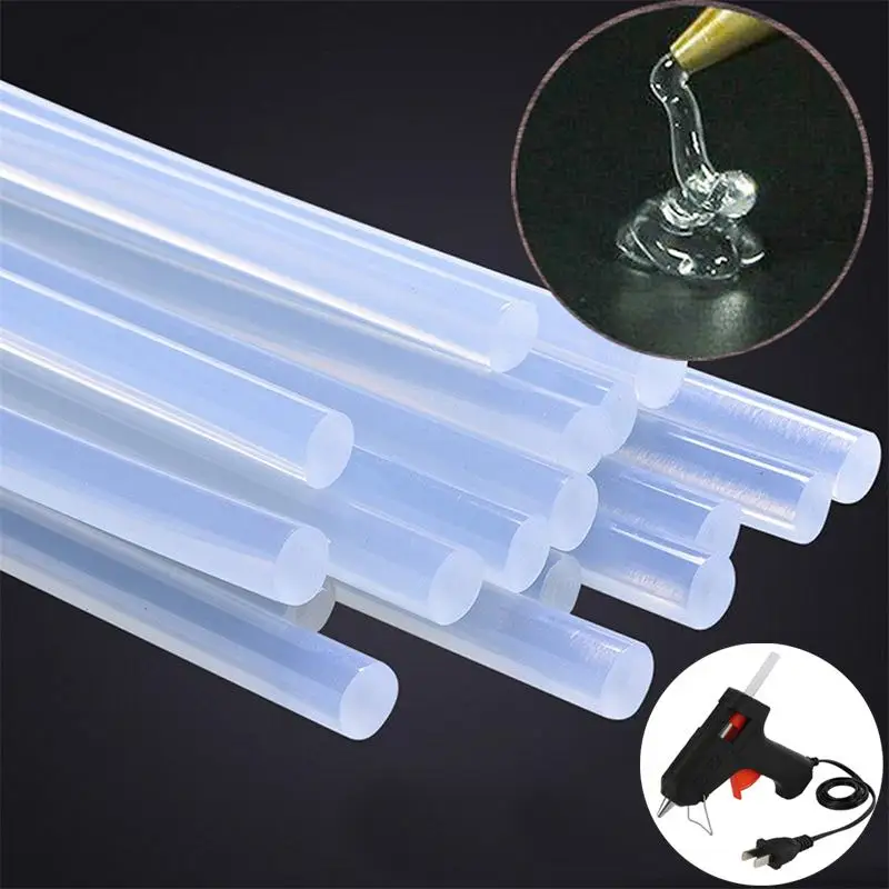 Hot Melt Glue Stick 7/11mm 20Pcs High Temperature Resistant Transparent Sticks Set Handmade High-Adhesive DIY Tool