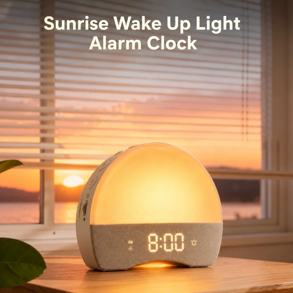 Sunrise Alarm Clock Sound Machine,for Heavy Sleeper,30 Soothing Sounds Dimmable Night Light,Natural Wake-Up Light for Home Decor
