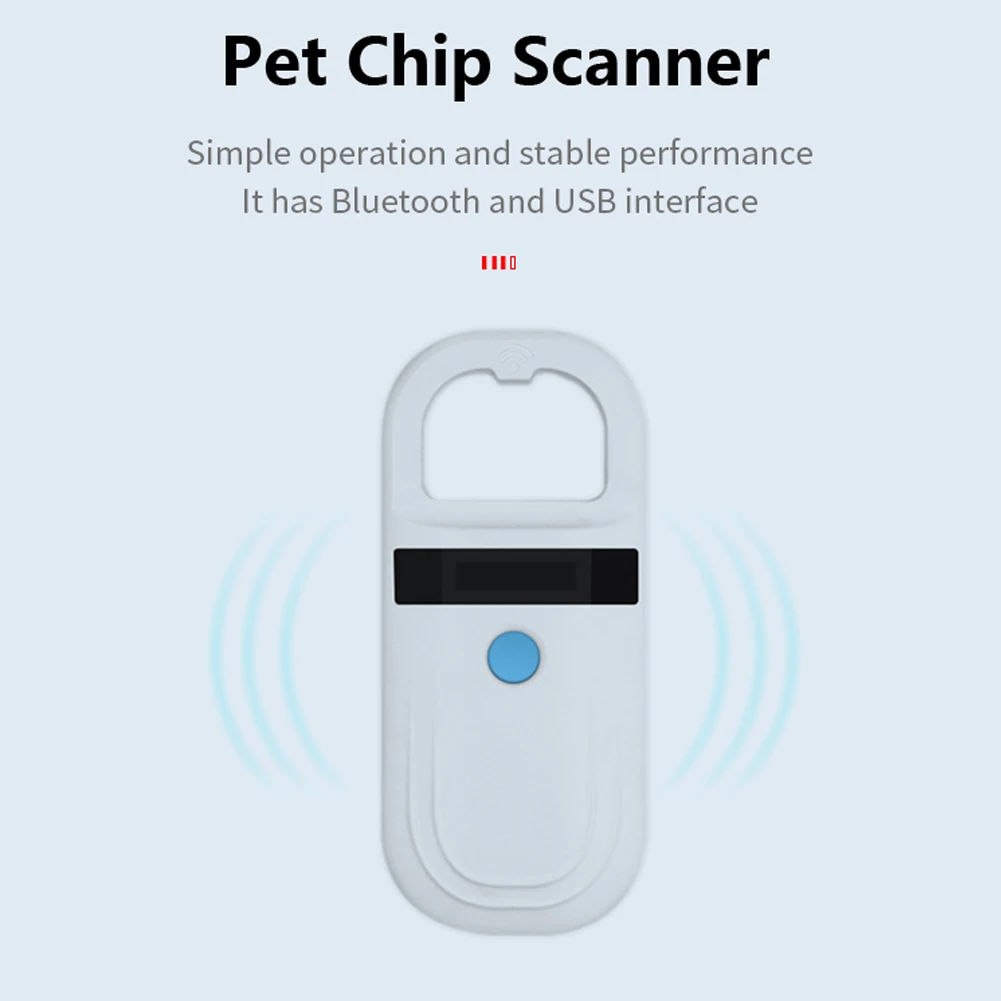 125kHz 134.2kHz Pet Microchip Scanner ABS High-brightness OLED Display ISO 11784 11785 FDX-B ID64 ID Tag Reader
