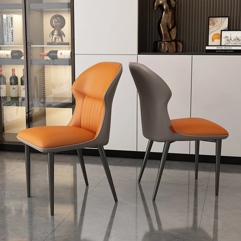 Modern Dining Chairs Living Room Metal Leather Dining Room Chair Luxury Livingroom Chaises Salle Manger Chaise Home Furniture