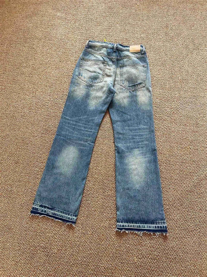 ERD jeans strappati lavati retrò pantaloni svasati pantaloni da uomo