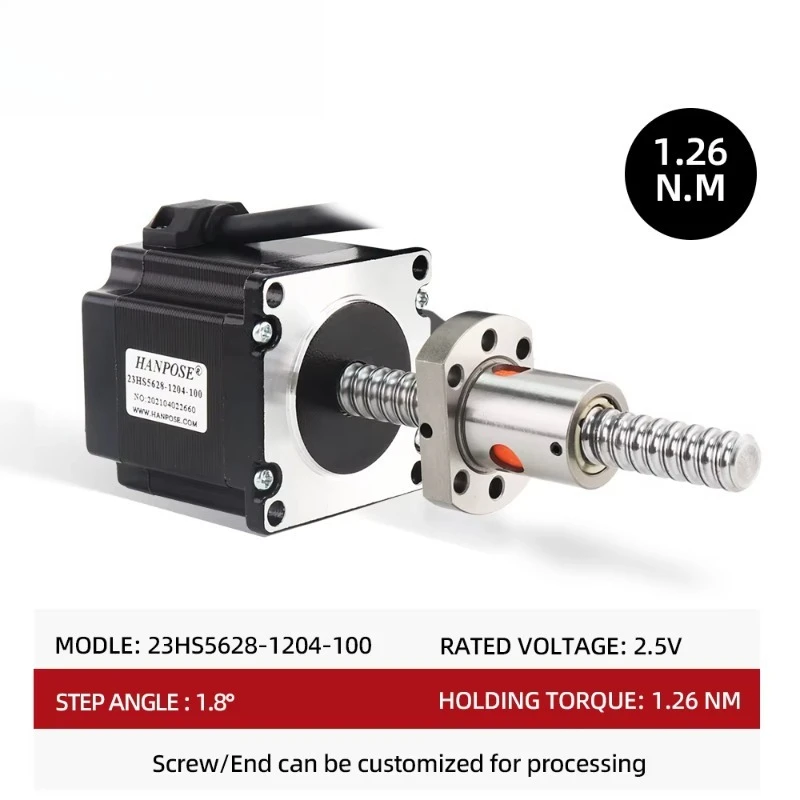 Nema 23 Hybrid Stepper Motor 126N.cm  Ball Screw 300mm Length Linear Motion Stepper Motor for CNC Router