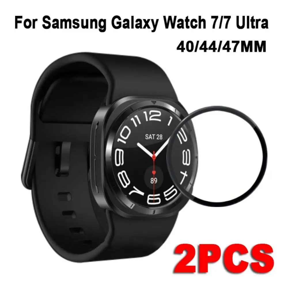2Pcs 3D Curved Edge Protective Films 40/44/47MM Anti-scratch Screen Protector Smart Watch for Samsung Galaxy Watch 7/7 Ultra