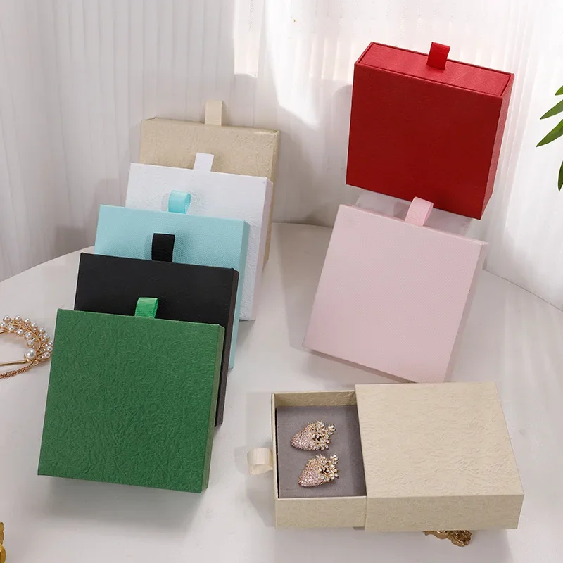 12/24pcs Carton Drawer Jewelry Boxes Earrings Rings Jewelry Packaging Case Necklace Bracelet Paper Jewellery Storage Organizer view 3