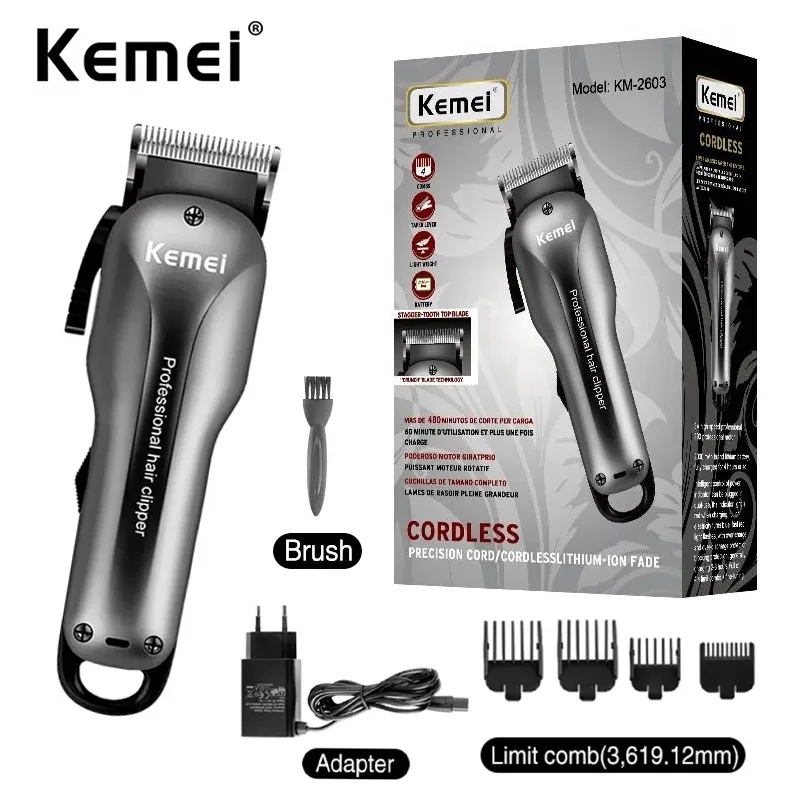 

Kemei Rechargeable Electric Hair Clipper KM-2603 Hair Trimmer Big Power Salon Professional hair trimmer for men hair clipper