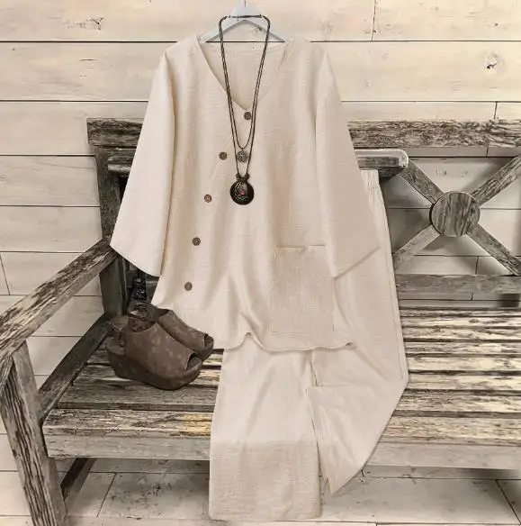 

Women's New Vacation Casual Loose Pants Thin Cotton and Linen Top Pants