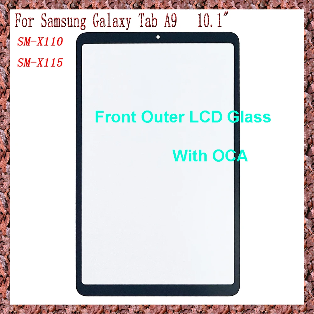 AAA For Samsung Galaxy Tab A9 X115 X110 SM-X110 SM-X115 Touch Screen Panel Tablet Front Outer LCD Glass Lens With OCA