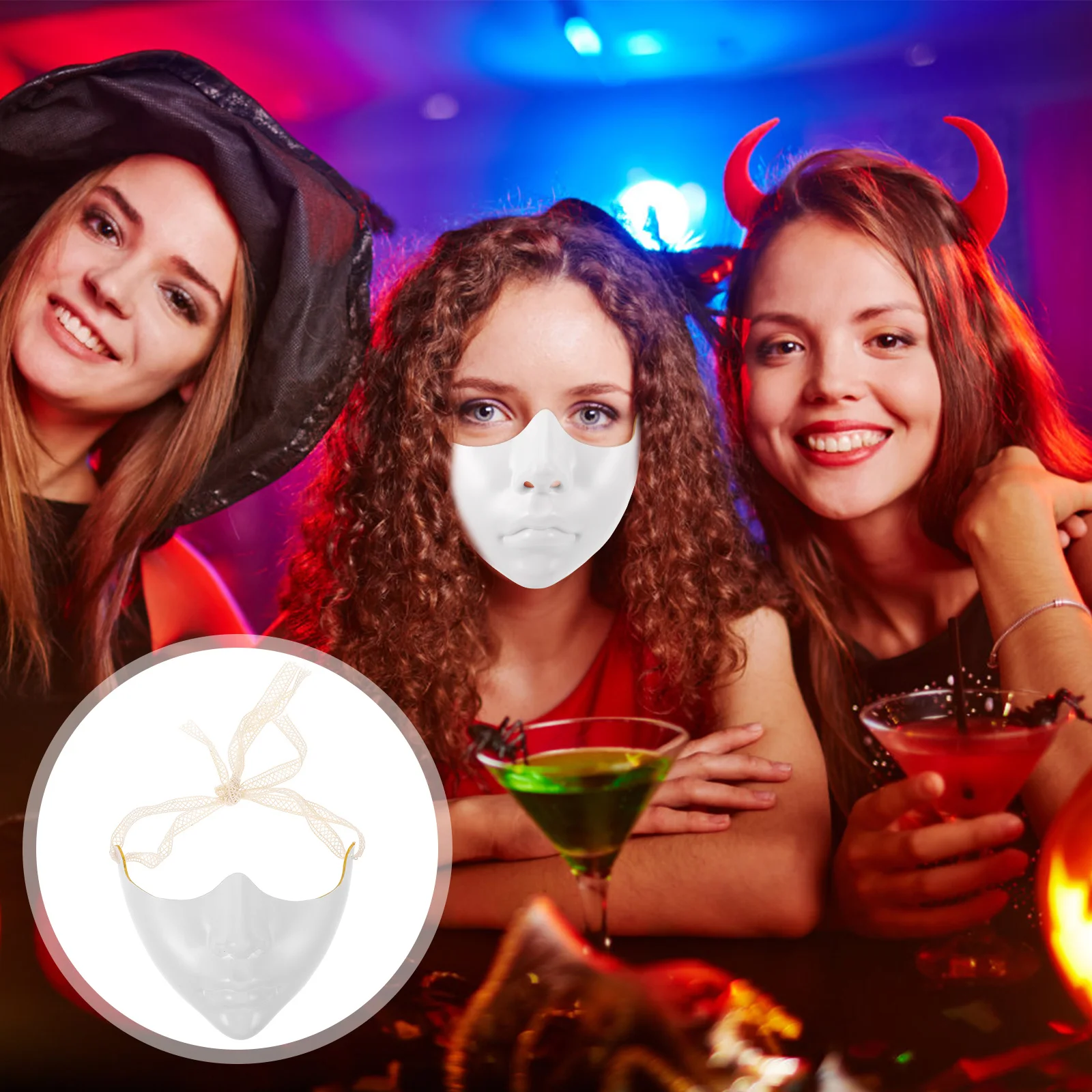 

2pcs Half Face Blank Lower Half For Cosplay Party Wedding Stage Performance Lightweight Masquerade Mask Prop Decorative Party