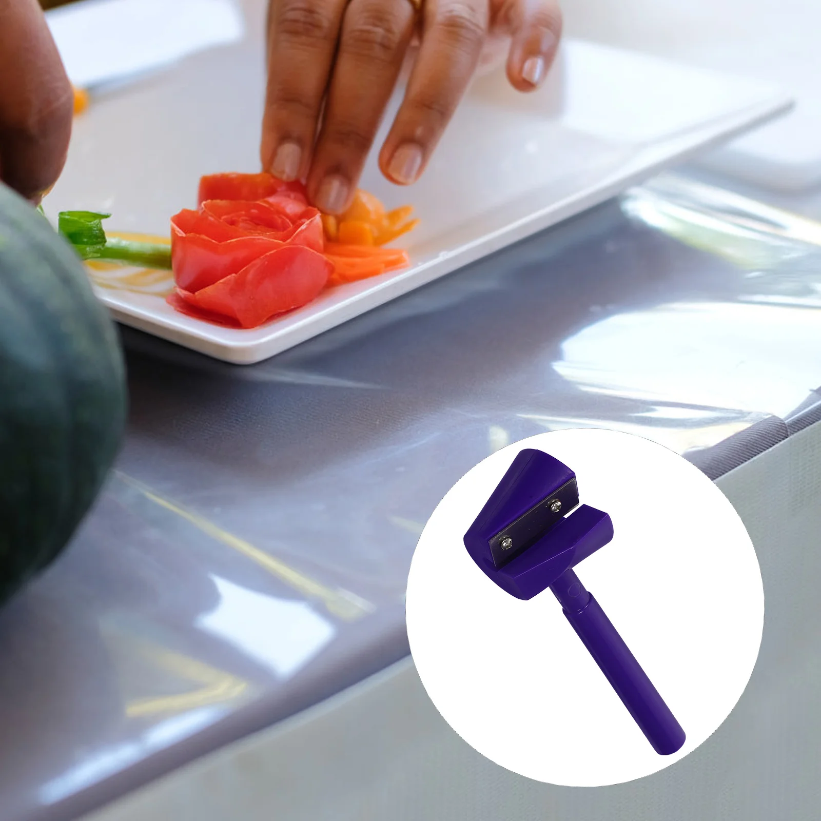 

【】Carrot Spiral Slicer Vegetable Flower Cutter Fruit Peeler Kitchen Gadgets Tool Easy Use Exquisite Design Random Color