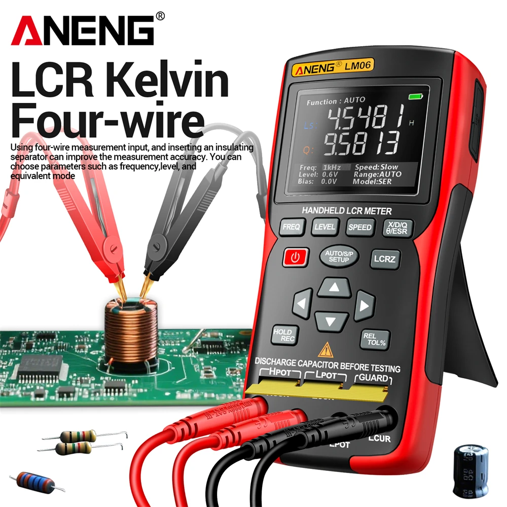 LCR Bridge Meter Capacitor Tester Intelligent Portable Inductance Electronic Component Auto Measurement Detector Tool ANENG LM06