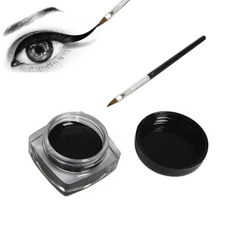 Black Waterproof Eyeliner Cream Easy to Wear Makeup Long-lasting Waterproof Eye Liner Make up Beauty Eye Liner gel Makeup Tools