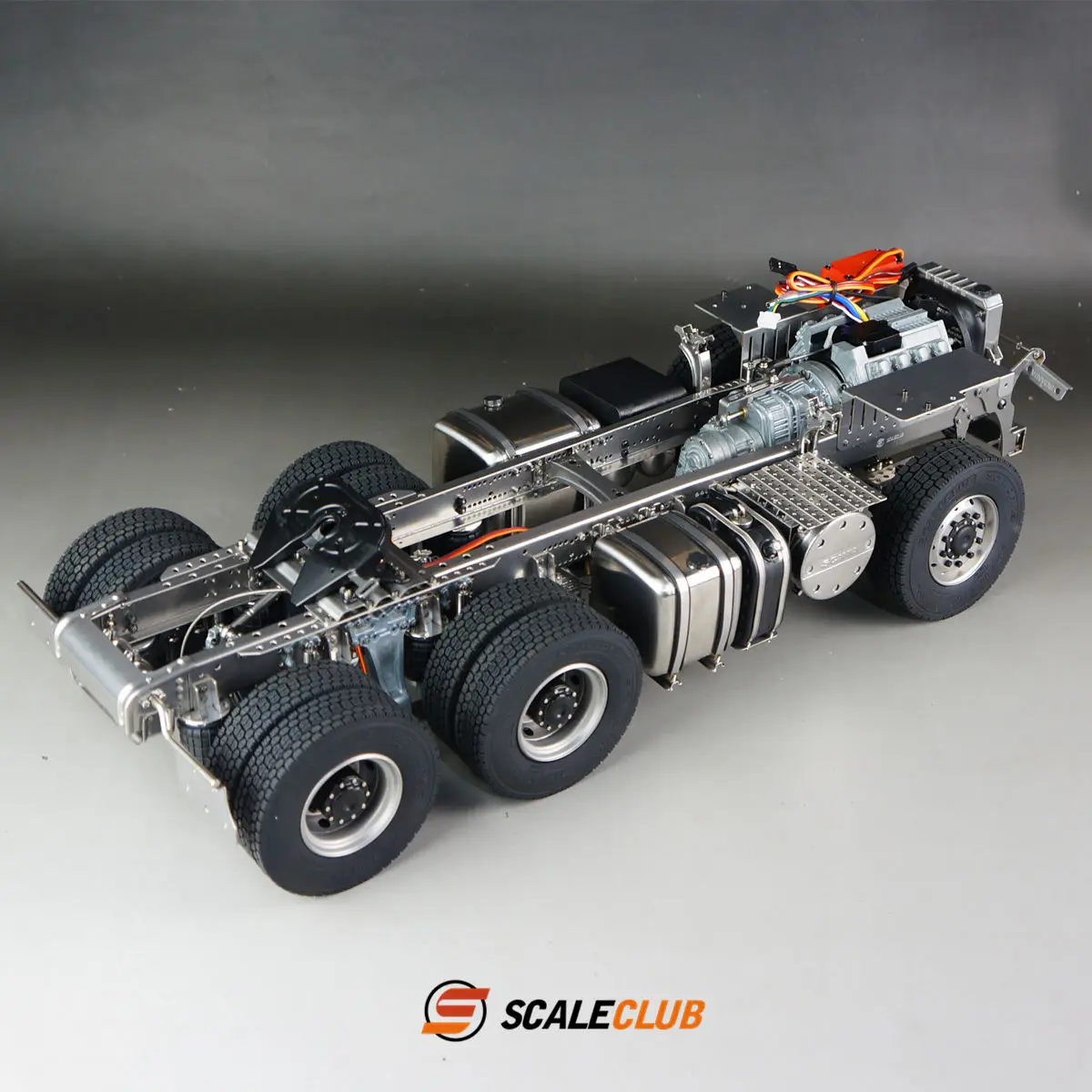 

SCALECLUB RC 1/14 Металлическое шасси грузовика 6x6 с задней подачей из 8 подушек безопасности с дифференциальным замком для Tamiya R620 R470 для обновления