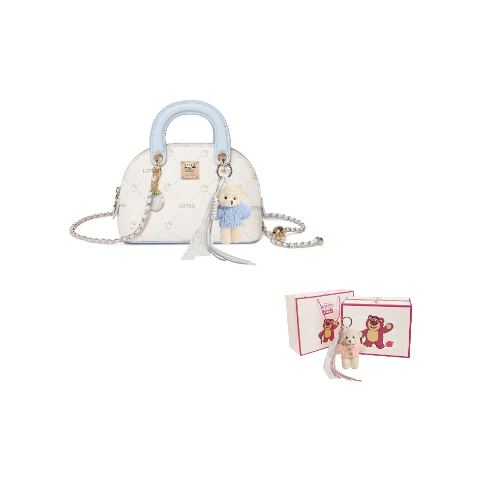 Disney Lotso PVC One Shoulder Handbag Women's Cherry Blossom Pink/Misty Blue/Cream Yellow BMK-72987