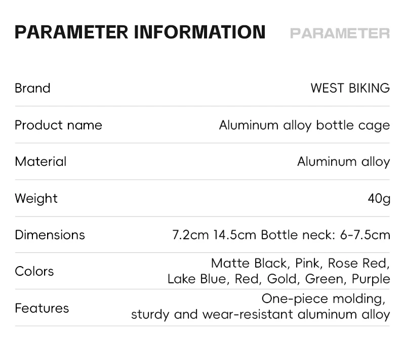 WEST BIKING Flaschenhalter aus Aluminiumlegierung, leicht, robust, Fahrrad-Wasserflaschenhalter, MTB, Rennrad, Fahrradzubehör – Detail 3