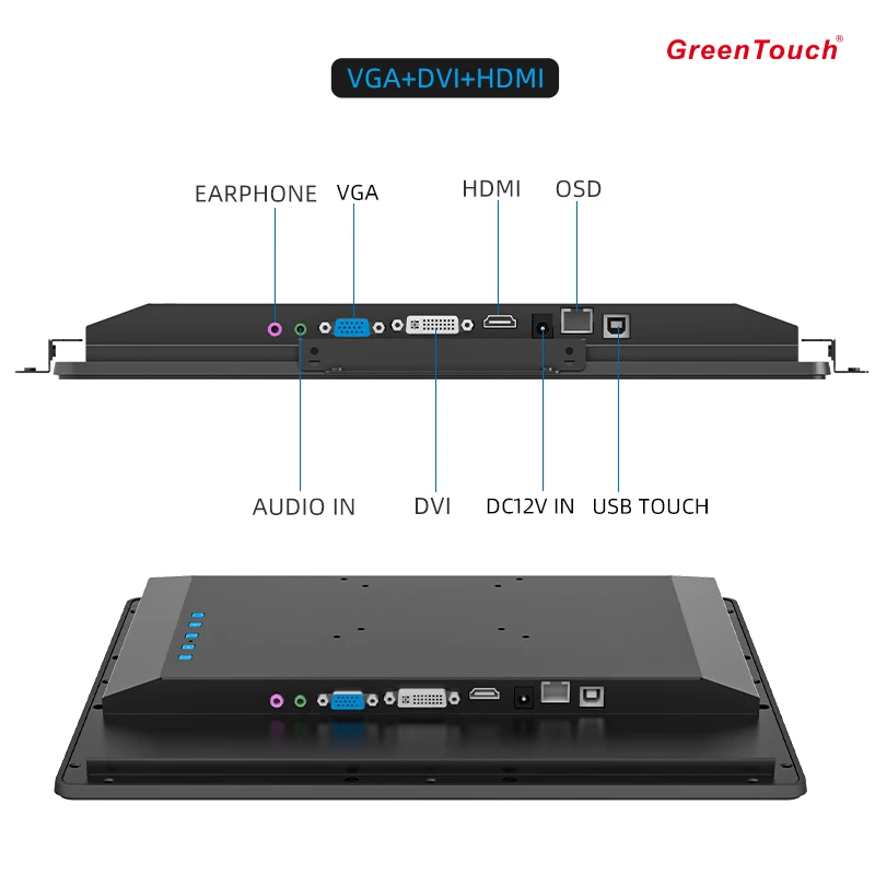 Manufacture Custom 15 Inch Industrial Touch LCD Monitor LED Display Industrial Touch Screen Monitor