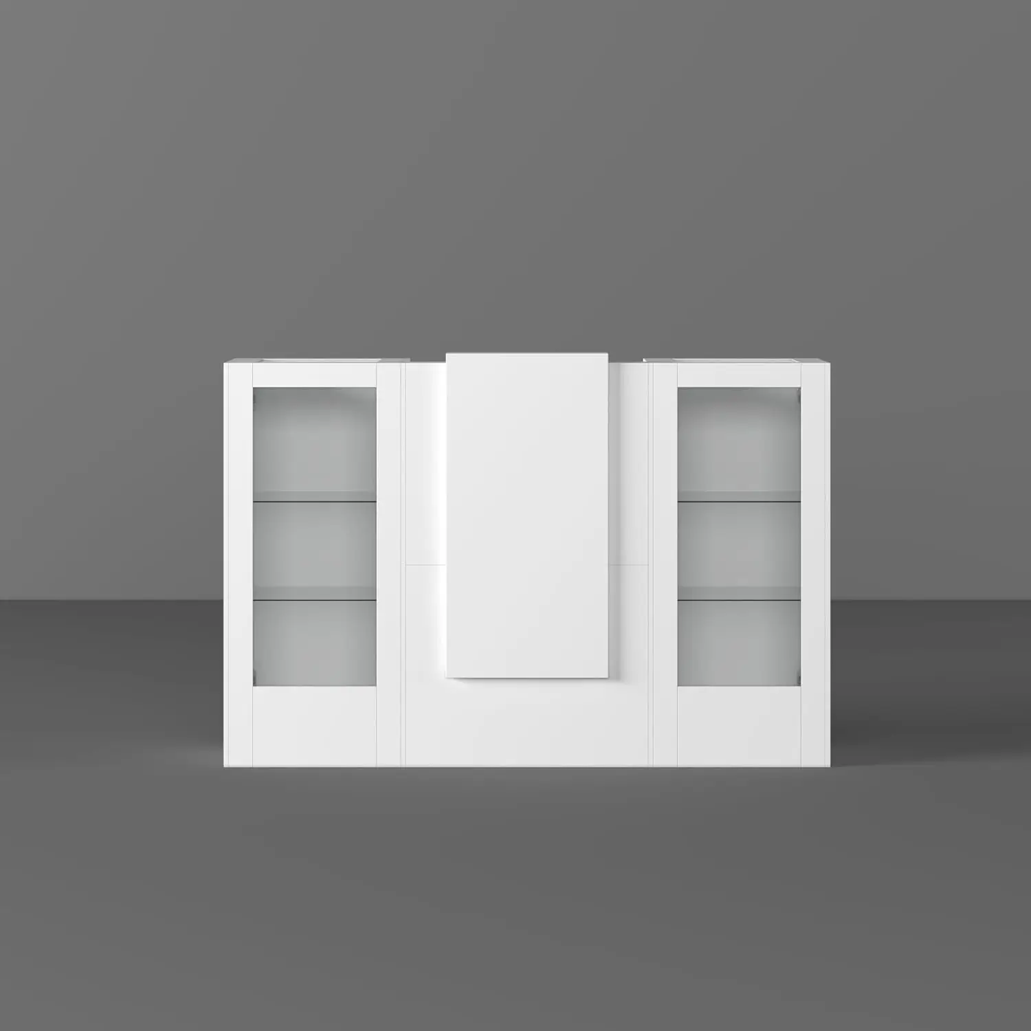 Reception Desk with LED Light & Keyboard Tray, Retail Counter